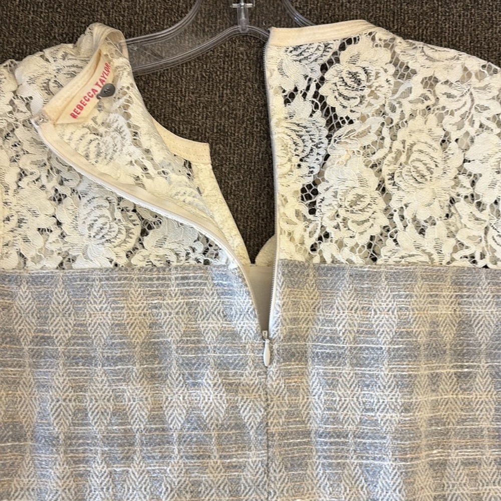 Rebecca Taylor Lace‎ Shifts 
Slit Neck Short Sleeve Mini Patchwork Dress Size 8 - Picture 8 of 15